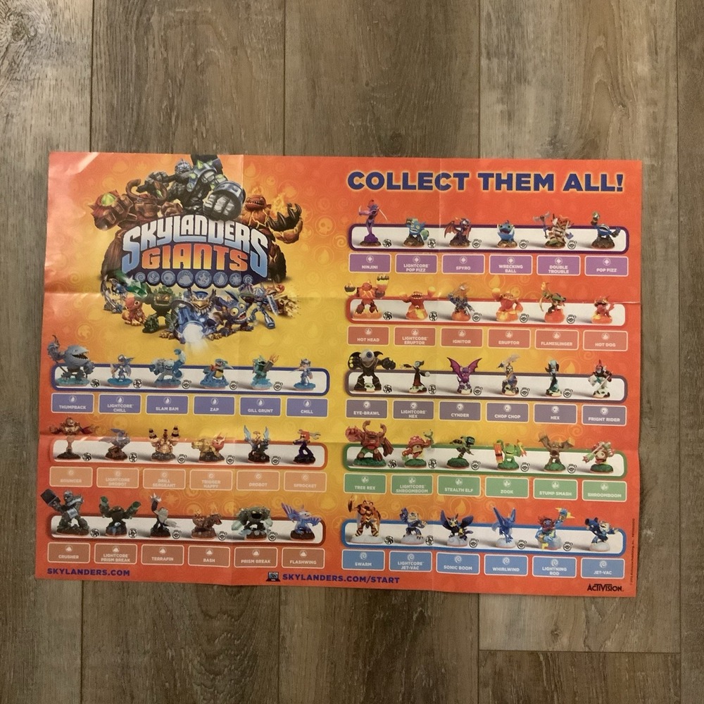 Skylanders Giants 2012 Collect Them All Poster Activision PRT0000510 Video Game
